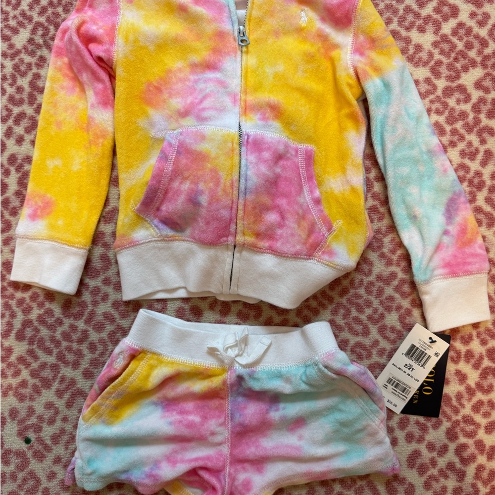 Polo by Ralph Lauren Kids Tie-Dye Matching Set - Yellow, Pink, Blue